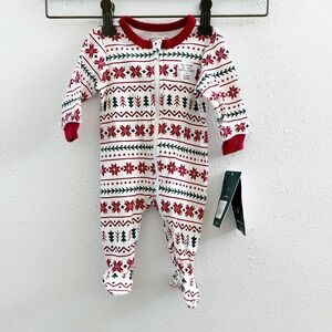 NWT PETIT LEM New Born‎ Christmas Print Sleeper
